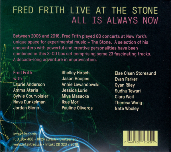 Frith, Fred Trio – Live At The Stone: All Is Always Now